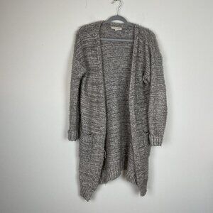 Olive Oak Fuzzy Eyelash Cardigan Gray Patch Pocket Size Small